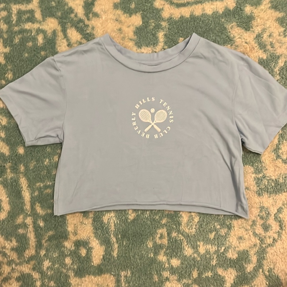 Blue tennis club crop top | Charlotte Russe | Size XS